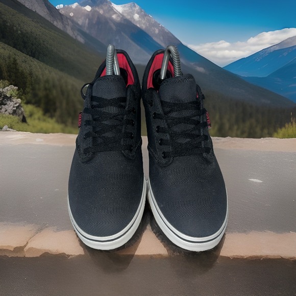 Vans Womens Black & Grey Low Top Athletic Sneaker‎ Shoes Size 9 Gym Shoe Fit BMX - Picture 2 of 16